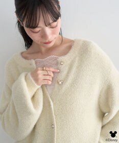 earth music&ecology 【予約】Disney/ポイントミッキーラメシャギーカーデ