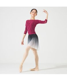 Chacott 【ノーソーイングニット】シアーレースボートネックトップ