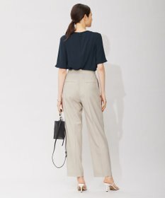 ICB 【洗える】ソフトジョーゼット　ランダムタックブラウス