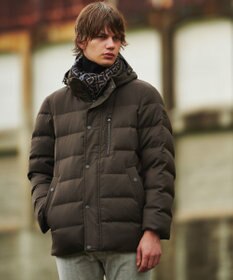 JOSEPH ABBOUD 【フード取り外し可】ライトメリノダウン ブルゾン