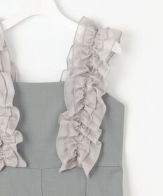 Feroux 【洗える】フリルショルダー サロペット