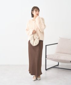 earth music&ecology クルーネックシャギーカーディガン