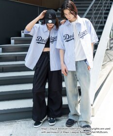 WEGO 【ユニセックス着用ITEM】別注MLBストライプグラフィックシャツ（SS）