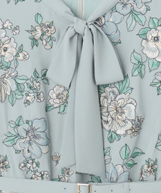 GRACE CONTINENTAL フラワー刺繍ボウタイワンピース