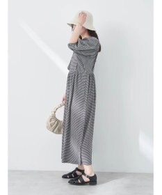 earth music&ecology ボリュームスリーブＣｈｅｃｋワンピース