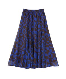 YECCA VECCA アート柄シアーロングスカート