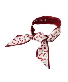 Maison de FLEUR チェリー柄プリントスカーフ