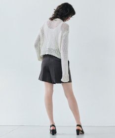 BEIGE， 【洗える】THYME / クルーネックコットンメッシュカーディガン