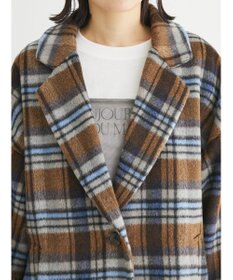 Green Parks ・ＥＬＥＮＣＡＲＥ　ＤＵＥ　シャギーチェックミドルコート