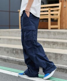 WEGO 【ウエストゴム/MLサイズ展開】ナイロンイージーカーゴパンツ