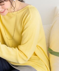 Tiaclasse L 【新色追加・洗える】配色スリットニット