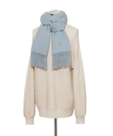 MOONBAT FURLA(フルラ）【WEB限定】ウール100％ アーチロゴ 無地ストール 190cm×60cm