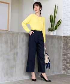 Tiaclasse L 【新色追加・洗える】配色スリットニット