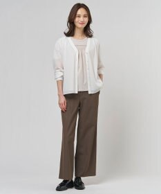 J.PRESS LADIES L 麻シェルドライ ワイド ストレート パンツ