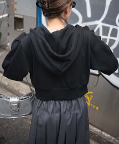 WEGO ラインストーンWジップショートパーカー