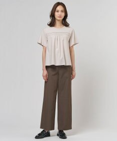 J.PRESS LADIES L 麻シェルドライ ワイド ストレート パンツ