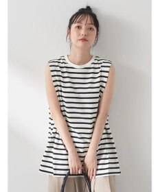 earth music&ecology ボクシーノースリーブチュニック