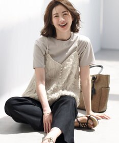 23区 【WEB＆一部店舗限定カラーあり】ハイエンド クルーネック Tシャツ [WEB＆一部店舗限定カラー]ベージュ系