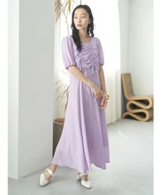 earth music&ecology ＳＥＴ２点パフスリーブブラウス＋キャミワンピース