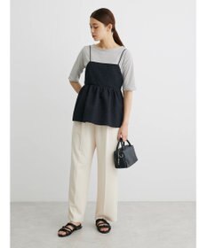 Green Parks イージーウエストセンタープレスストレートパンツ