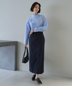 UNFILO フリルネックシャツ