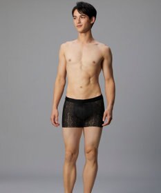 WACOAL MEN ボクサーパンツ【レースボクサー】フロント快適グラマラス 通気性 フリーなカッティング(裾部分) 前閉じ レース 下着 GT3341 /ブロス バイ ワコールメン