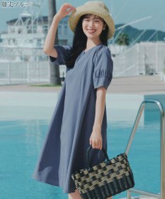 Tiaclasse 【選べる着丈・新色追加】ギャザーランタンスリーブワンピース