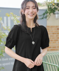 Tiaclasse 【選べる着丈・新色追加】ギャザーランタンスリーブワンピース