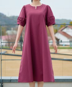 Tiaclasse 【選べる着丈・新色追加】ギャザーランタンスリーブワンピース