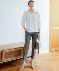 組曲 L 【洗える・WEB限定】2WAYウォームストレッチ テーパードパンツ