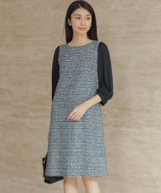 組曲 【KUMIKYOKU NAVY】ラメループモールツイード ワンピース