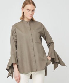 BEIGE， PERSIMMON / バンドカラーシャツ