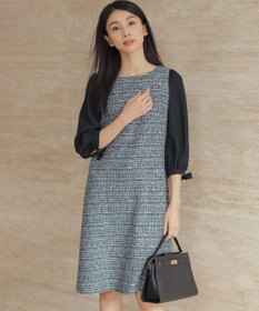 組曲 【KUMIKYOKU NAVY】ラメループモールツイード ワンピース