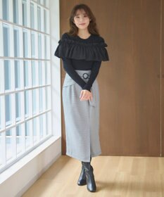 Feroux 【洗える】3way フリルニットトップス