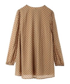 earth music&ecology ドットチュニック丈リボン付きワンピース