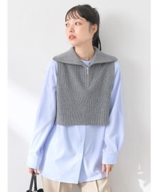 earth music&ecology ＳＥＴ　Ｚｉｐニットベスト＋ブラウス