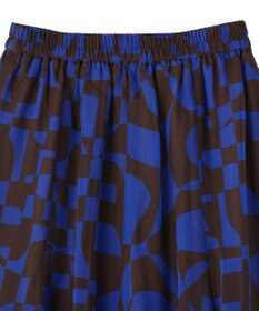 YECCA VECCA アート柄シアーロングスカート