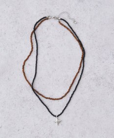 earth music&ecology ビーズ２連ネックレス