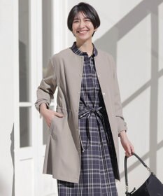 J.PRESS LADIES 【洗える・撥水】ドライツイルストレッチ ノーカラー コート