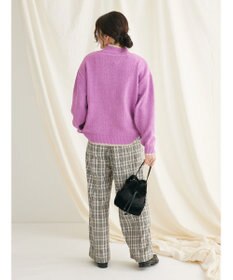 CRAFT STANDARD BOUTIQUE 洗えるモールニット配色プルオーバー