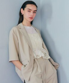 YECCA VECCA クルーネック5分袖シアートップス