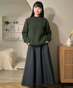 WHITE MAILS 【UNISEX】WASHI&COOMA LAMBS RIB KNIT MOCKNECK SWEATER ニットセーター