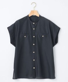 組曲 【洗える・涼感】シアーボイルバンドカラー ブラウス