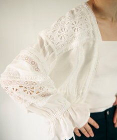 GRACE CONTINENTAL レースパッチブラウス