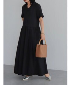 Green Parks ローウエスト切替開襟シャツワンピース