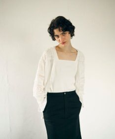 GRACE CONTINENTAL レースパッチブラウス