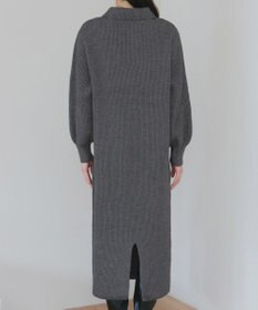 Tiaclasse 【洗える】ハーフジップリブニットワンピース