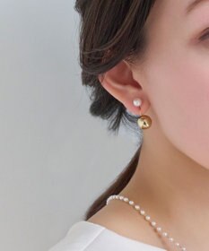 Phoebe バックモチーフイヤリング　パール×メタル