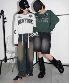 WEGO NEWYORKラインリブスウェット