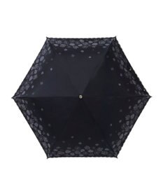 MOONBAT 【遮光率100％/遮熱/UV】LANVIN en Bleu (ランバン オン ブルー)晴雨兼用日傘 フラワーグリッター シルバースカラ刺繍 花柄 折りたたみ傘 簡単開閉